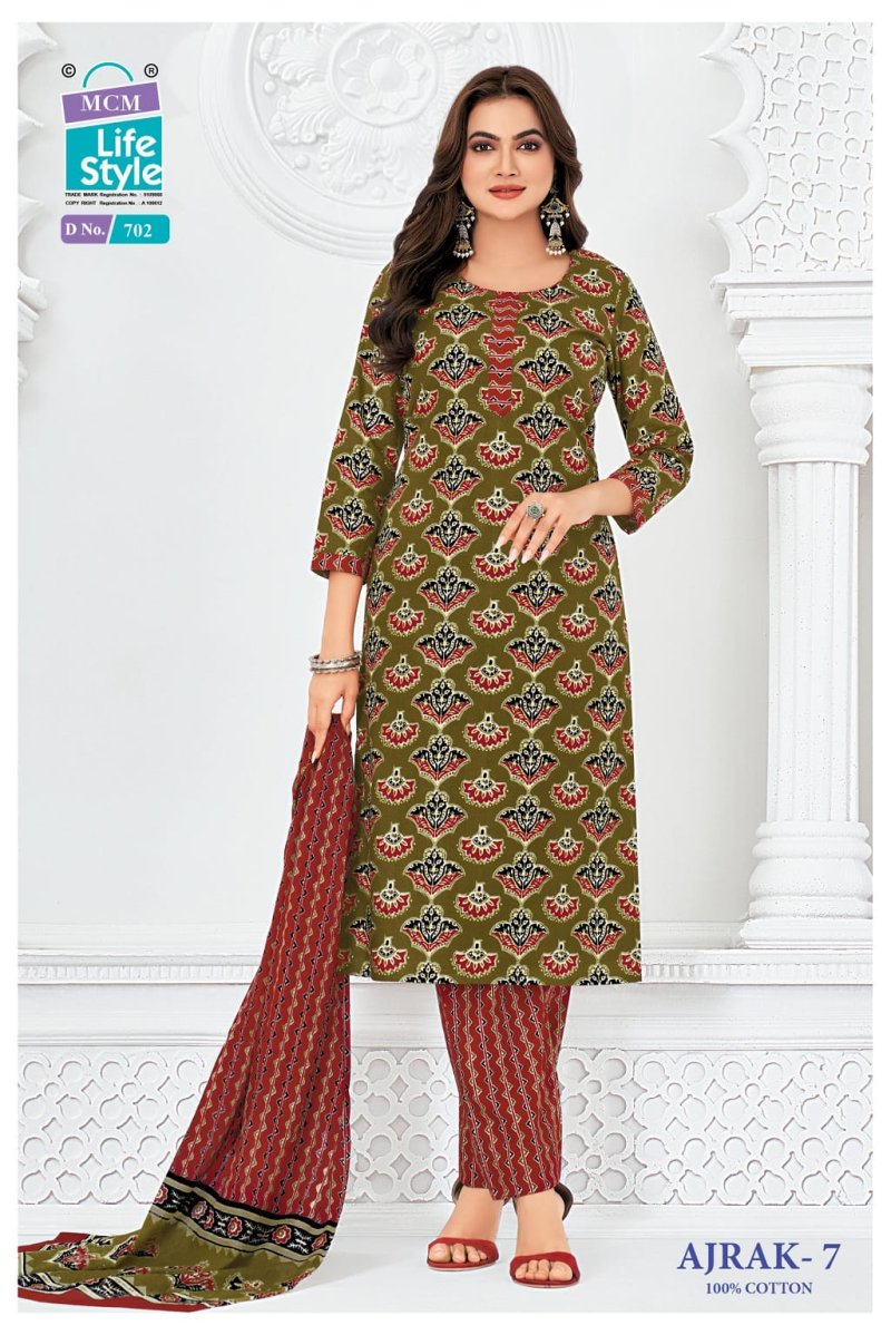 Ajrak Vol 4 By Mcm Pure Cotton Readymade Dress 